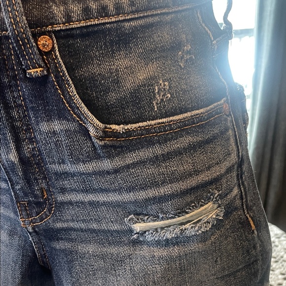 Buckle Dark Blue Jean Shorts - Picture 3 of 11